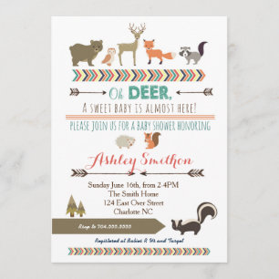 Woodland Animal Baby Shower Invitation