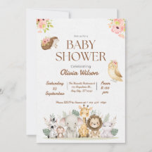 Woodland Animal Bayby Shower Invitation