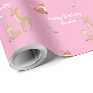  Woodland Animal Birthday Personalised  Wrapping Paper