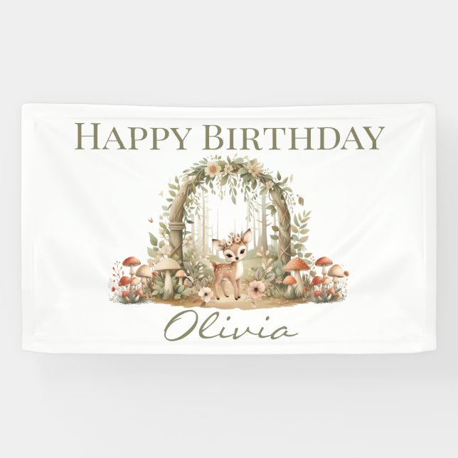 Woodland Animal Birthday Sign (Horizontal)