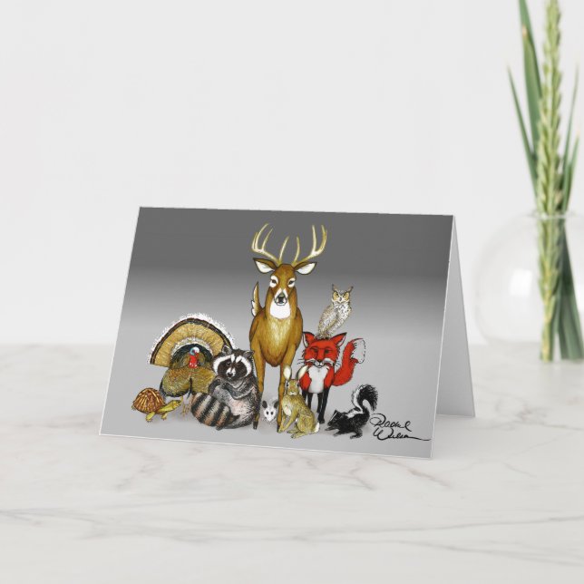 Woodland animal blank card (Front)