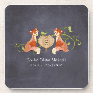 Woodland Animal Creatures, Fox n Vines Newborn Coaster