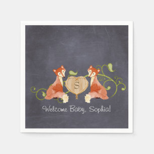 Woodland Animal Creatures, Fox n Vines Newborn Napkin