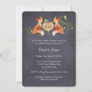 Woodland Animal Creatures, Fox n Vines Weddings Save The Date