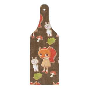 Woodland animal decorated cookies cutting board