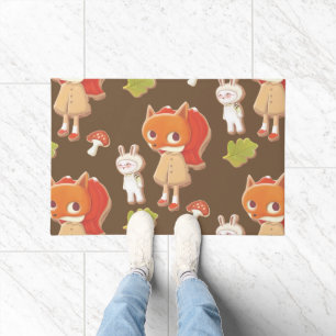 Woodland animal decorated cookies doormat
