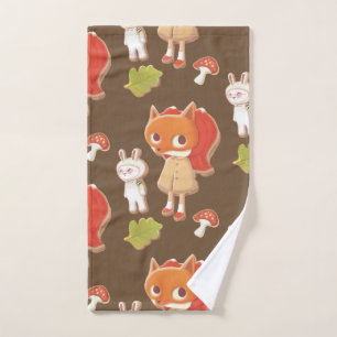 Woodland animal decorated cookies hand towel