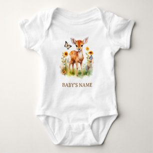 Woodland Animal Deer Baby Shower Bodysuit