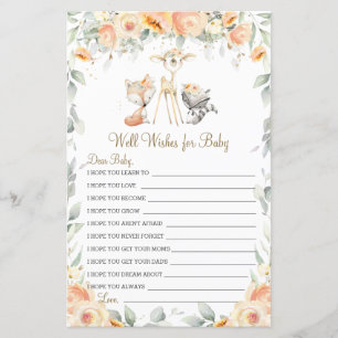 Woodland Animal Floral Well Wishes for Baby