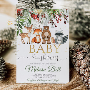 Woodland animal Forest Baby Shower Invitation