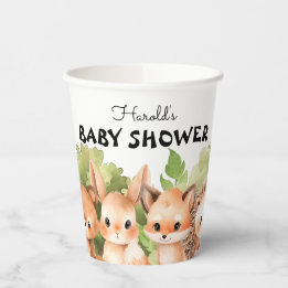 Woodland Animal Forest Baby Shower Paper Cups