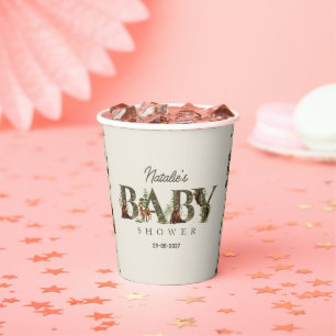 Woodland Animal Forest Wild Pattern baby shower  Paper Cups
