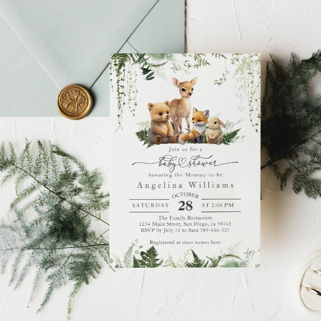 Woodland Animal Gender Neutral Baby Shower Invitation (Creator Uploaded)