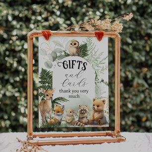 Woodland animal Greenery Gifts Baby Shower Poster