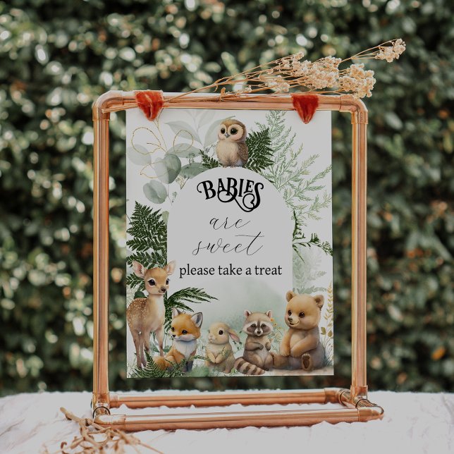 Woodland animal Greenery Sweet treat Baby Shower Poster (Creator Uploaded)
