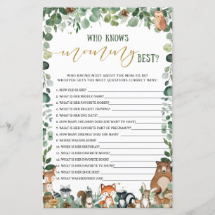 Woodland Animal Greenery Who Knows Mummy Best Game