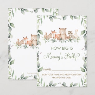 Woodland Animal How Big is Mummy's Belly Game Card
