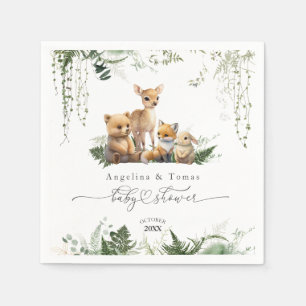 Woodland Animal Neutral Baby Shower  Napkin