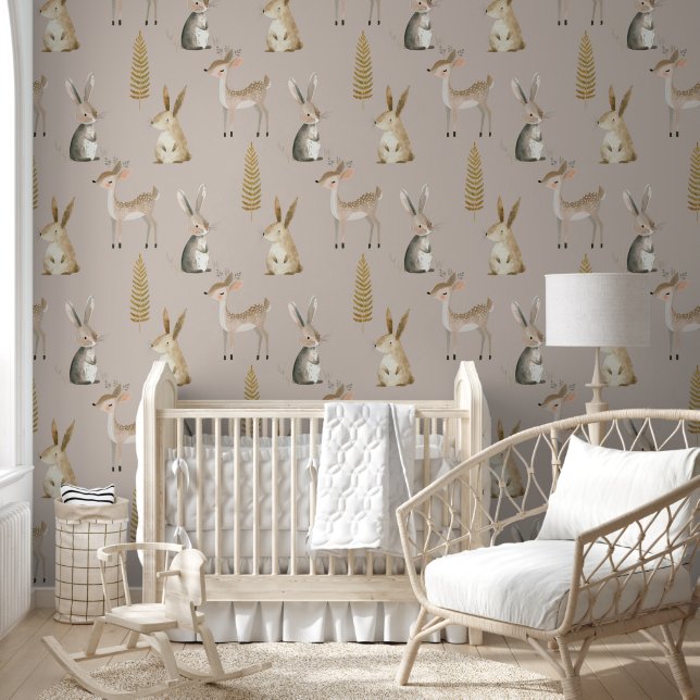 Woodland Animal Nursery Wallpaper Decor (Kids)