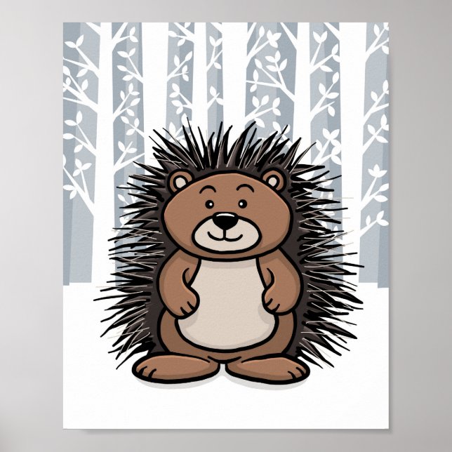 Woodland Animal Porcupine Poster (Front)