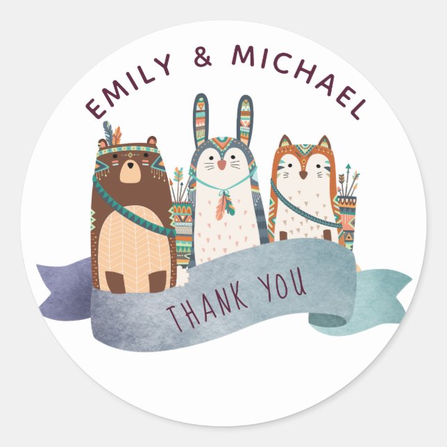 Woodland Animal Stickers Tribal Ethnic (Front)