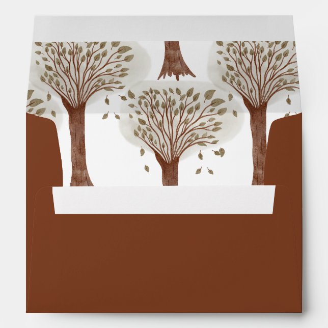 Woodland Animal Theme Baby Shower Envelope (Back (Bottom))