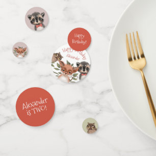 Woodland Animal Theme Birthday Party for Boy Confetti