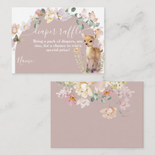 Woodland animal wildflower Girl Baby Shower  Enclosure Card