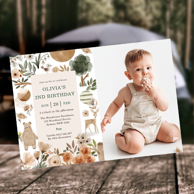 Woodland Animals 1st Birthday Party  Invitation (Creator Uploaded)