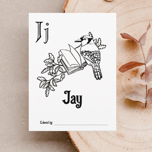 Woodland Animals ABC Colouring Baby Shower Activit Postcard