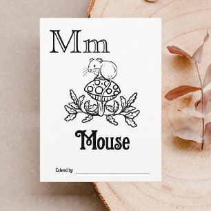 Woodland Animals ABC Colouring Baby Shower Activit Postcard