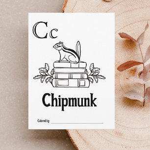 Woodland Animals ABC Colouring Baby Shower Activit Postcard