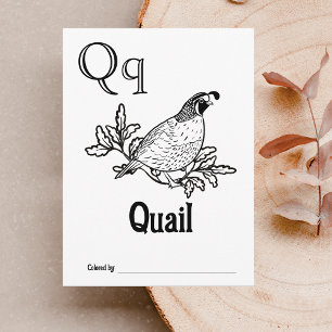 Woodland Animals ABC Colouring Baby Shower Activit Postcard