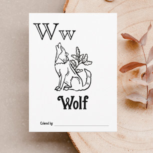 Woodland Animals ABC Colouring Baby Shower Activit Postcard