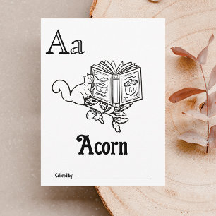 Woodland Animals ABC Colouring Baby Shower Activit Postcard
