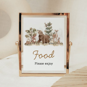 Woodland Animals Adventure Awaits Baby Shower Food Poster