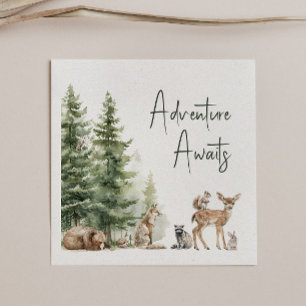 Woodland Animals Adventure Awaits Baby Shower Napkin