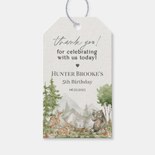Woodland Animals Adventure Awaits Birthday Favour Gift Tags