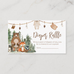 Woodland Animals Adventure Awaits Diaper Raffle Enclosure Card