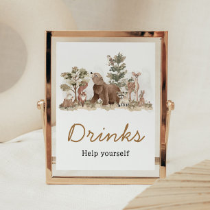 Woodland Animals Adventure Awaits Drinks Poster