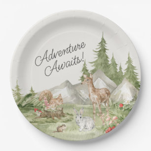 Woodland Animals  Adventure Awaits Paper Plate