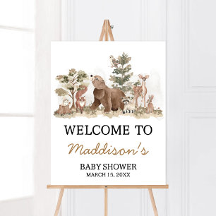 Woodland Animals Adventure Awaits Welcome Poster