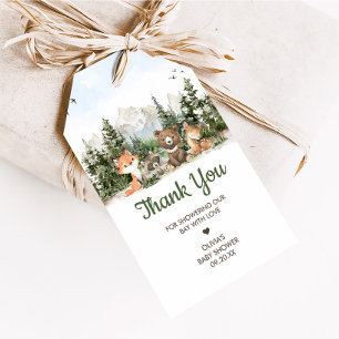 Woodland Animals Adventure Baby Shower Favour Tags