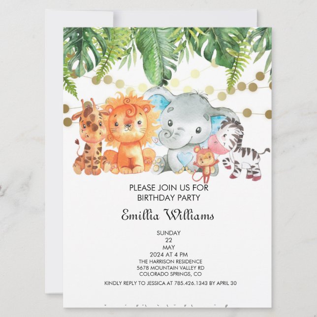 Woodland Animals Adventure Baby Shower Invitation (Front)