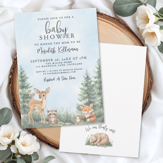Woodland Animals Adventure Baby Shower Invitation (Woodland Animals Adventure Baby Shower Invitation)