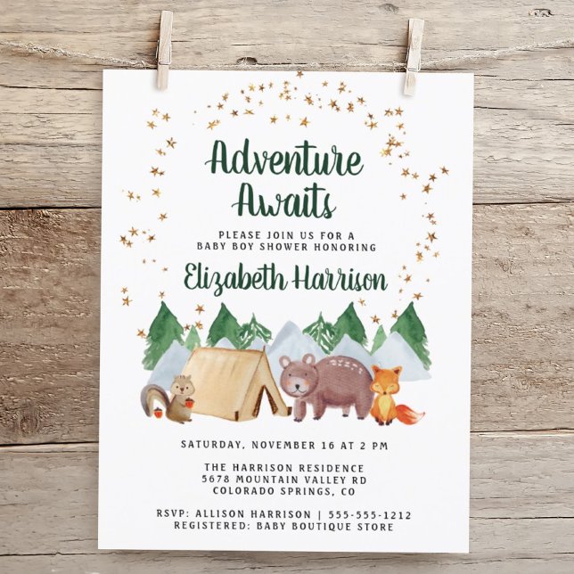 Woodland Animals Adventure Baby Shower Invitation (Creator Uploaded)