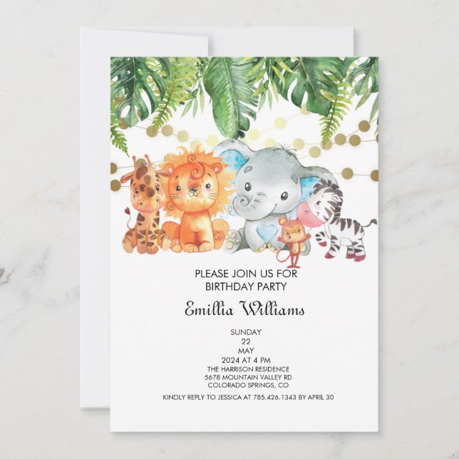 Woodland Animals Adventure Baby Shower Save The Date (Front)