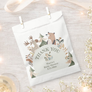 Woodland animals Arch Baby shower Thank you Favour Bags