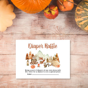 Woodland Animals Autumn Baby Shower Diaper Raffle Enclosure Card