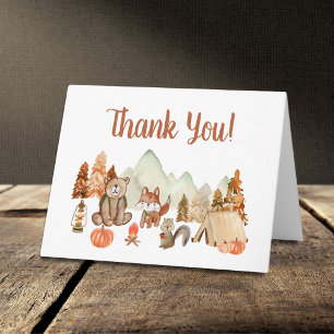 Woodland Animals Autumn Baby Shower Thank You Card